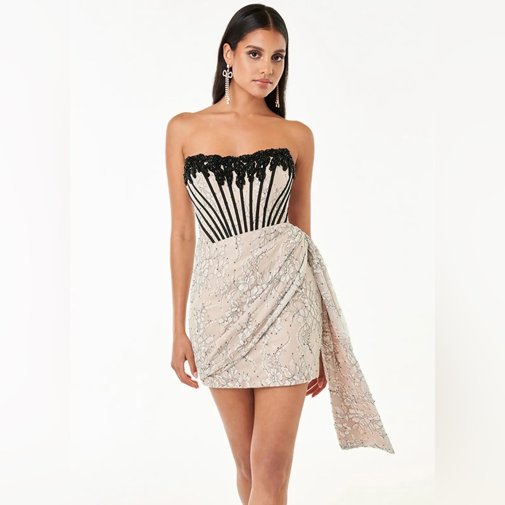 NEW BIA NUDE CORSET MINI DRESS